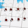 4Pair Garnet Cut Earring E - BVE998 Round Solid 925 Sterling Silver Earring Lot