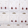 5Pair Stunning Garnet Cut Gemstone A - BVE961 Cut Solid 925 Sterling Silver Bezel Setting Earring Lot