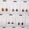 5Pair Tiger Eye Cab Gemstone Earring A - BVE968 Cab Solid 925 Sterling Silver Bezel Earring Lot