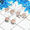 3 Pair Beautifui Rose Quartz Cab Earring A - BVE996 Round Rose Quartz Solid 925 Sterling Silver Plain Earring Lot 3 Pair Beautifui Rose Quartz Cab Earring A - BVE996 Round Rose Quartz Solid 925 Sterling Silver Plain Earring Lot
