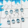4 Pair Stunning Blue Topaz Cut Earring K - BVE997 Oval Blue Topaz Solid 925 Sterling Silver Earring Lot