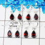4 Pair Genuine Garnet Cut Earring O - BVE997 Pan Garnet Solid 925 Sterling Silver Earring Lot