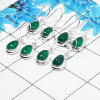4 Pair Wonderful Green Onyx Cab Earring R - BVE997 Pan Green Onyx Solid 925 Sterling Silver Earring Lot