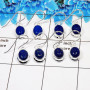 4Pair Lapis Lazuli Cab Earring H - BVE999 Oval Solid 925 Sterling Silver Earring Lot