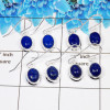 4Pair Lapis Lazuli Cab Earring H - BVE999 Oval Solid 925 Sterling Silver Earring Lot 4Pair Lapis Lazuli Cab Earring H - BVE999 Oval Solid 925 Sterling Silver Earring Lot