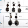 5 pcs Astrophyllite Pendant - B CPJ994 - Solid 925 Sterling Silver Natural Astrophyllite & Smokey Cut Gemstone Pendant