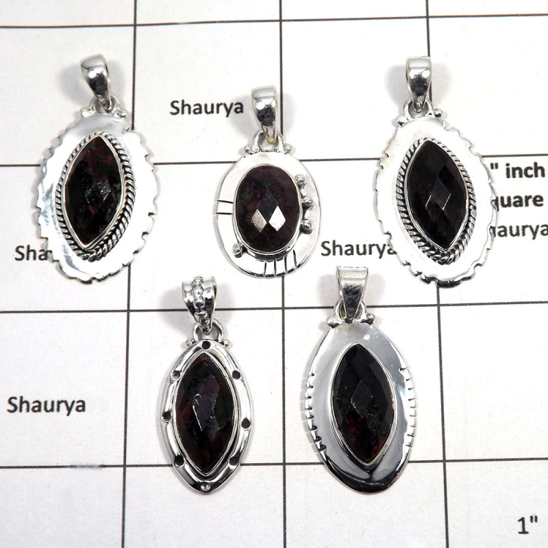 5 pcs Eudialyte Pendant - B CPJ995 - Solid 925 Sterling Silver Natural Eudialyte Cut Gemstone Designer Pendant 5 pcs Eudialyte Pendant - B CPJ995 - Solid 925 Sterling Silver Natural Eudialyte Cut Gemstone Designer Pendant
