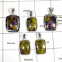 5 pcs Stichtite Pendant - I CPJ995 - Solid 92.5% Sterling Silver Natural Green Stichtite Gemstone Pendant