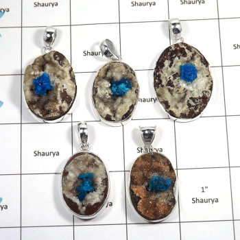 5 pcs Cavansite Druzy Pendant - K CPJ995 - Sparkling Natural Cavansite Druzy Gemstone 925 Sterling Silver Oval Shape Pendant 5 pcs Cavansite Druzy Pendant - K CPJ995 - Sparkling Natural Cavansite Druzy Gemstone 925 Sterling Silver Oval Shape Pendant