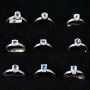 9 pcs Aquamerine Rings CRJ002- Sterling silver 925 natural Aquamarine Rings