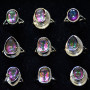 9 pcs Mystic Quartz Rings - CRJ003- Big Rings Sterling Silver 925 handmade Rings from Jaipur India
