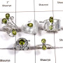 5 pcs Peridot Rings - H CRJ006 - Solid 925 Sterling Silver Natural Green Peridot Cut Gemstone Wholesale Lots Ring