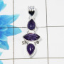 Amethyst A - SD913-Cut & cab stones silver Pendant