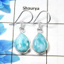 Larimar Cab E - SPE903 - Amazing 925 Sterling Silver Factory Handmade Earrings