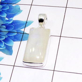 Rainbow Cab Pendant F - ISP513 - Stunning Natural Rainbow Moonstone Gemstone 925 Sterling Silver Plain Setting Pendant Rainbow Cab Pendant F - ISP513 - Stunning Natural Rainbow Moonstone Gemstone 925 Sterling Silver Plain Setting Pendant