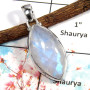 Rainbow Moonstone - N ISP517 - Rainbow Moonstone Marquise Shape 925 Silver Plain Setting Wholesale Pendant