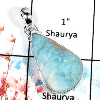 Larimar E-ISP519-Indian Wholesale Factory Larimar Gemstone Pendant 925 Sterling Silver