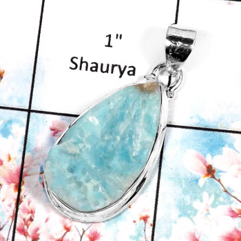 Larimar J-ISP519-Adorable Natural Look Designer Pendent 925 Sterling Silver