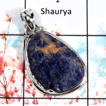 Sodalite Druzy-H ISP526-Exclusive Raw Gemstone Handmade Wholesale Pendant 925 Sterling Silver