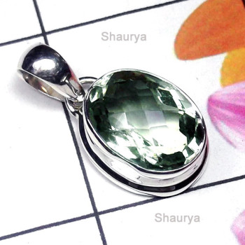 Green Amethyst A - ISP974-Cut Green Amethyst Gemstone Fantastic Pendant