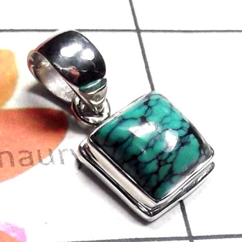 Tibitan Turquoise [B] - ISP996-Tibitan Turquoise silver Pendant