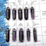Amethyst - E - MTS998 - 10 Pcs Lots White Metal-Non Silver Natural Amethyst Gemstone Metaphysical Pendants Wholesale Lots
