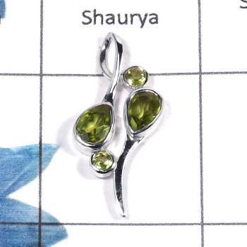 Peridot Cut I - NSP945 - Newly Arrival Natural Green Peridot Cut Gemstone 925 Sterling Silver Designer Pendant
