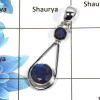 Labradorite Cut G - NSP959 - 925 Sterling Silver Natural Blue Fire Labradorite Cut Gemstone Plain Setting Pendant