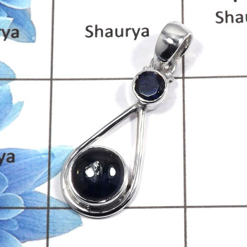Iolite Cab & Cut H - NSP959 - Awesome Natural Iolite Cab & Cut Gemstone 925 Sterling Silver Plain Setting Pendant Iolite Cab & Cut H - NSP959 - Awesome Natural Iolite Cab & Cut Gemstone 925 Sterling Silver Plain Setting Pendant
