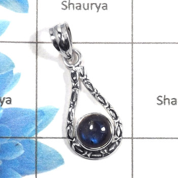 Labradorite Cab N - NSP965 - Natural Blue Fire Labradorite Gemstone 925 Sterling Silver Designer Pendant