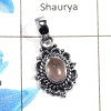 Rose Quartz Cab D - NSP968 - 925 Sterling Silver Natural Pink Rose Quartz Cab Gemstone Designer Pendant