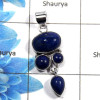Lapis Cab G - NSP970 - Latest Collection Natural Blue Lapis Gemstone Solid 92.5% Sterling Silver Plain Setting Pendant