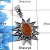 Sunstone Cut H - NSP975 - 925 Sterling Silver Natural Sunstone Oval Cut Gemstone Designer Pendant