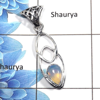 Ethiopian Opal Cab K - NSP987 - Gorgeous Natural Ethiopian Opal Cab Gemstone 925 Sterling Silver Designer Pendant