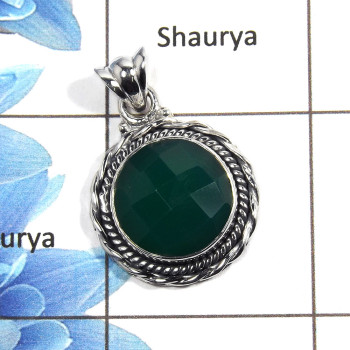 Green Onyx Cut - A NSP988 - Natural Green Onyx Cut Gemstone Solid 925 Sterling Silver Designer Pendant Green Onyx Cut - A NSP988 - Natural Green Onyx Cut Gemstone Solid 925 Sterling Silver Designer Pendant