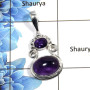 Amethyst Cab & Cut - H NSP990 - 925 Sterling Silver Natural Purple Amethyst Cab & Cut Gemstone Designer Pendant