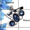 Kyanite Cab N - NSP993 - Solid 92.5% Sterling Silver Natural Blue Kyanite Gemstone Plain Setting Pendant
