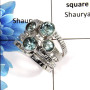 Blue Topaz Cut Q - NSR998 - Amazing Natural Blue Topaz Cut Gemstone Solid 92.5% Sterling Silver Ring