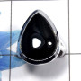Black Onyx Cab E - PSR727 - Solid 925 Sterling Silver Natural Black Onyx Gemstone Plain Setting Ring