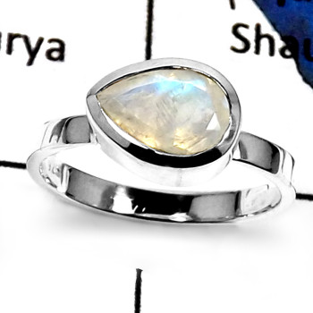 Rainbow Moonstone G -PSR736- New Natural Designer Ring Cut Gemstone 925 Sterling Silver Rainbow Moonstone G -PSR736- New Natural Designer Ring Cut Gemstone 925 Sterling Silver