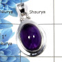 Amethyst Cab - SALE724 - Natural Purple Amethyst Oval Cab Gemstone 925 Sterling Silver Plain Setting Pendant