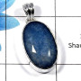 Blue Corundum SALE804 - Christmas Sale Natural Blue Corundum Gemstone 925 Sterling Silver Pendant
