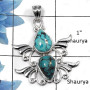 Tibet Turquoise SALE836 - Latest Collection Tibet Turquoise Gemstone 925 Sterling Silver Designer Pendant