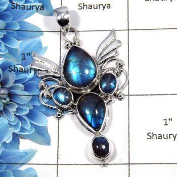 Labradorite - SALE912 - Christmas Sale Solid 92.5% Sterling Silver Natural Blue Fire Labradorite Gemstone Designer Pendant Labradorite - SALE912 - Christmas Sale Solid 92.5% Sterling Silver Natural Blue Fire Labradorite Gemstone Designer Pendant