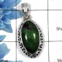 Ruby Zoisite - SALE959 - - 925 Sterling Silver Green Ruby Zoisite Gemstone Plain Setting  Pendant