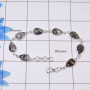 Black Rutile Bracelet E - SBB889-Direct Factory Made Black Rutile 925 Sterling Silver Handmade Bezel Set Wholesale Bracelet