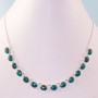 18 inch Blue Copper Turquoise Cab Corundum I - SCN983- Cab Solid 925 Sterling Silver Bezel Chain Necklace