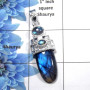 Labradorite Cab - E SD409 - Natural Blue Fire Labradorite Gemstone Designer Pendant 925 Sterling Silver