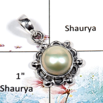 Pearl Cab - F SD412 - Natural Freshwater Pearl Made In Solid 92.5% Silver Designer Pendant