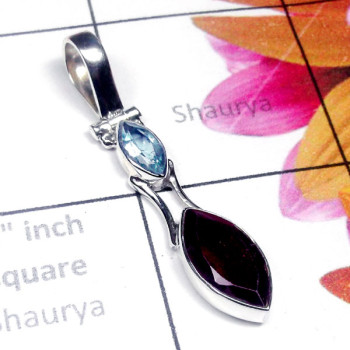 Garnet B - SD948-Cut and Cab Gemstone Sterling Silver Pendant Garnet B - SD948-Cut and Cab Gemstone Sterling Silver Pendant